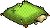 Damaged Green Wooly Pillow